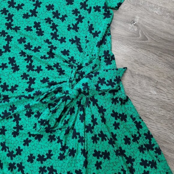 Diane Von Furstenburg Faux Wrap Dress Sz 4 Green - Picture 5 of 7